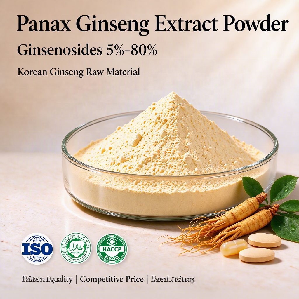 Panax Ginseng Extract Powder 5%-80% Ginsenosides Korean Red Ginseng Root Extract