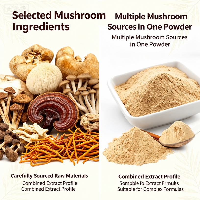 Wholesale Bulk Mushroom Blend Extract Powder Kosher Halal Certified Multi-Mushroom Complex For Natural Supplement Ingredients