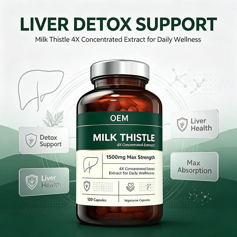 Milk Thistle 4X Concentrated Extract 1500mg Max Strength 120 Vegetarian Capsules for Adult