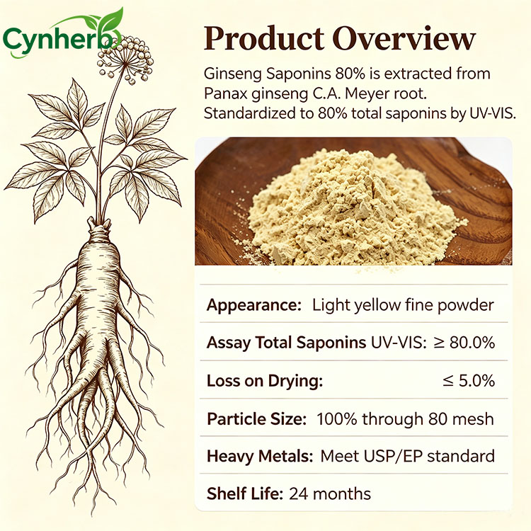 Wholesale Bulk Price Ginsenoside Powder Panax Ginseng Extract 80% Ginsenoside