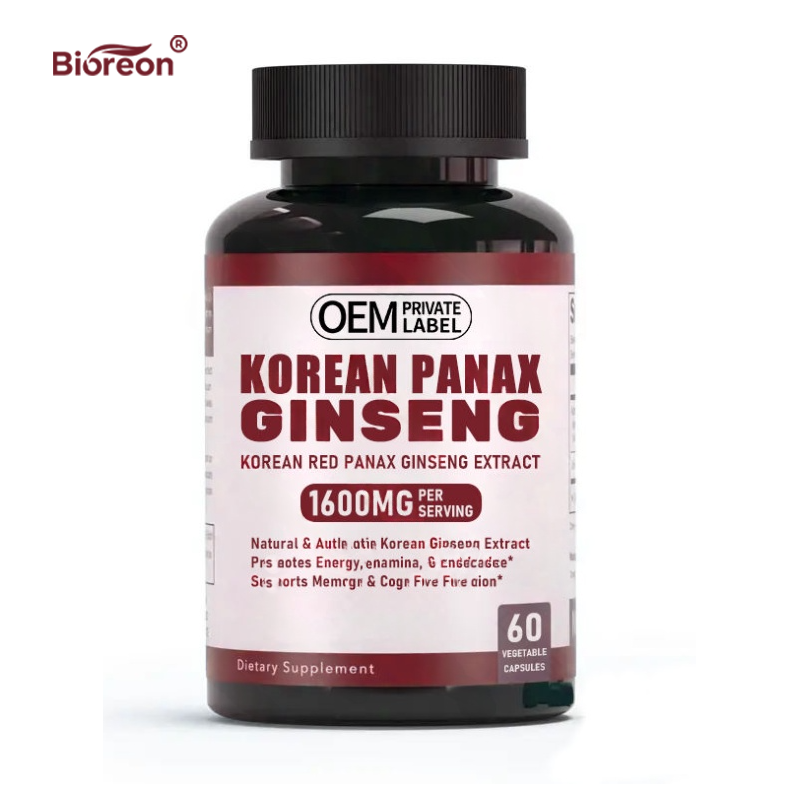 Private Label Custom Root Extract Supplement Retains Full Effective Nutrients in Standard Korean Red Panax Ginseng Capsules