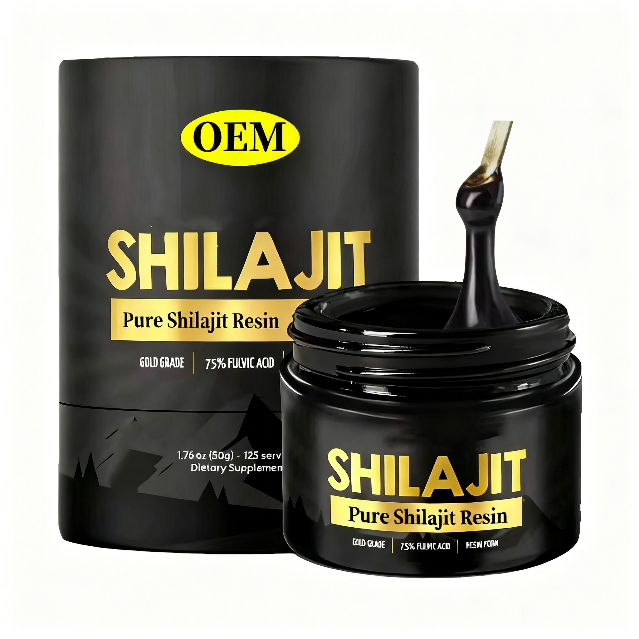 OEM Private Label Energy Himalayan Shilajit Resin Gold Grade 100% Pure With Fulvic Acid &amp; 85+ Trace Minerals Shilajit Resin