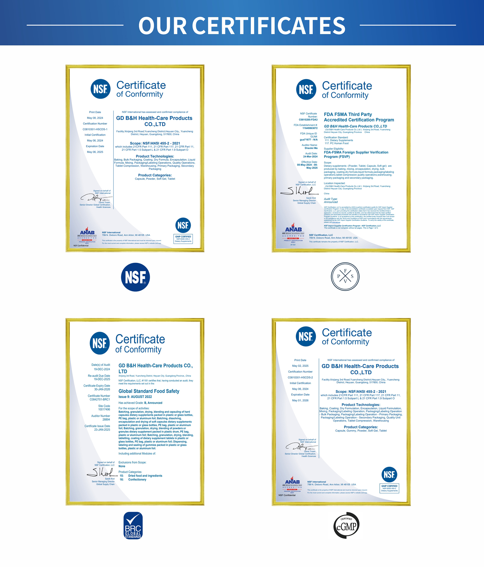 Certifications