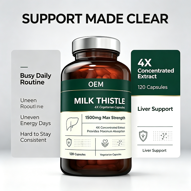 Milk Thistle 4X Concentrated Extract 1500mg Max Strength 120 Vegetarian Capsules for Adult