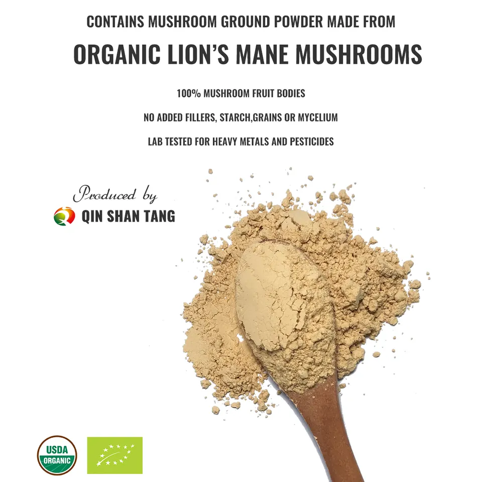 Qinshantang Lion's Mane Mushroom Extract Powder 10:1 Dual Extract Bulk Ingredient OEM Private Label