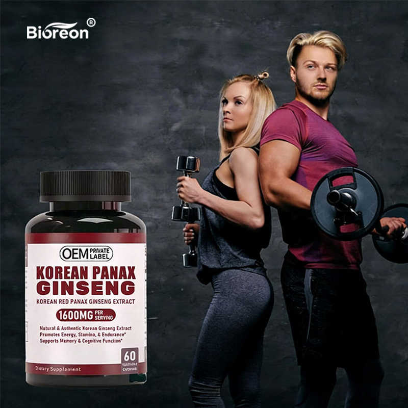 Private Label Custom Root Extract Supplement Retains Full Effective Nutrients in Standard Korean Red Panax Ginseng Capsules